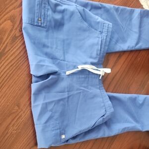 Figs Blue Joggers with White Drawstring
